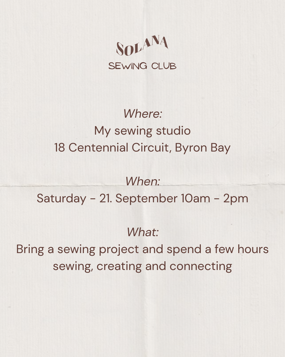 SOLANA SEWING CLUB - VOL 1