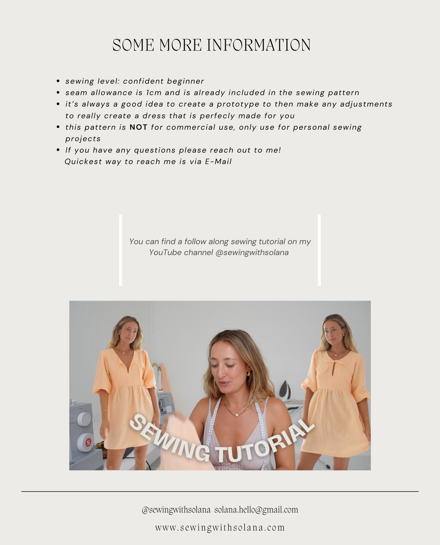 Lucy Dress - Digital Sewing Pattern