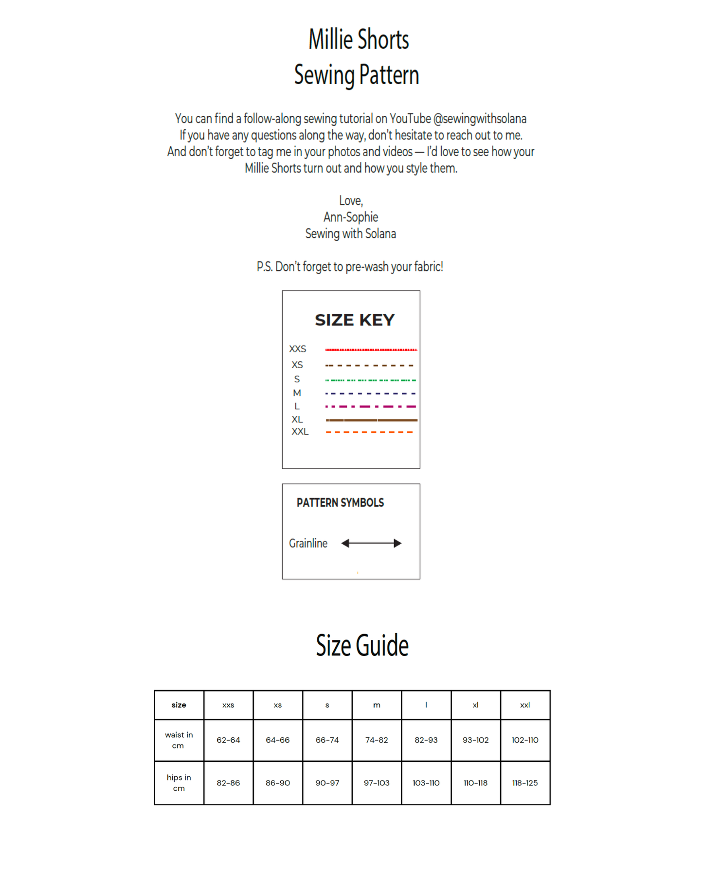 Millie Shorts Sewing Box