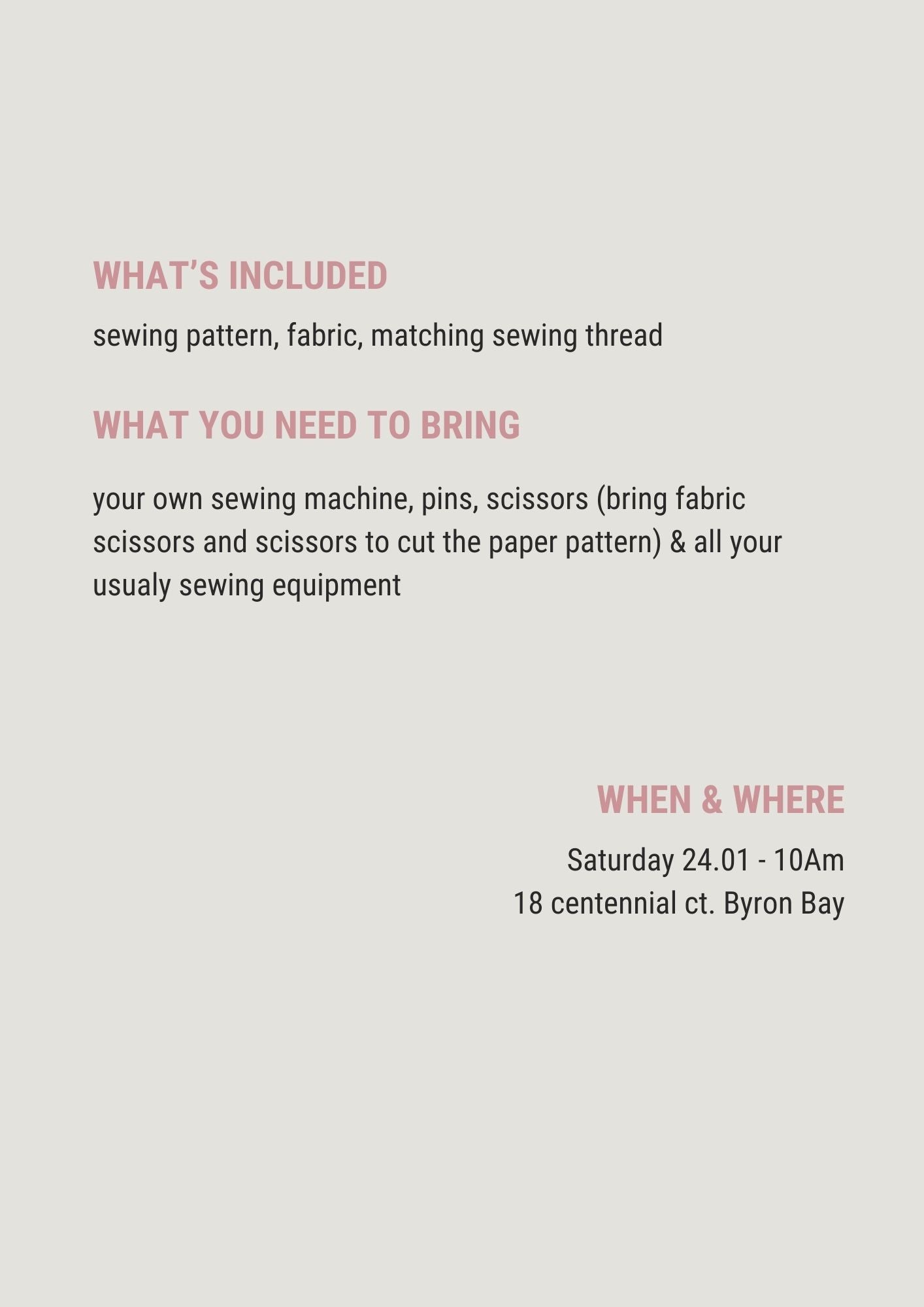 Maya Dress Sewing Class