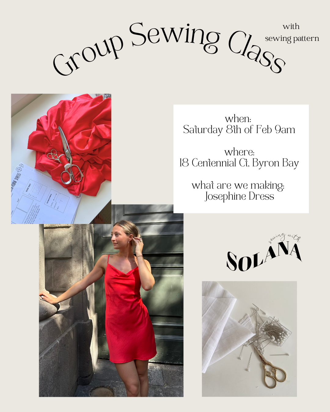 Josephine Dress - Byron Bay Group Sewing Class