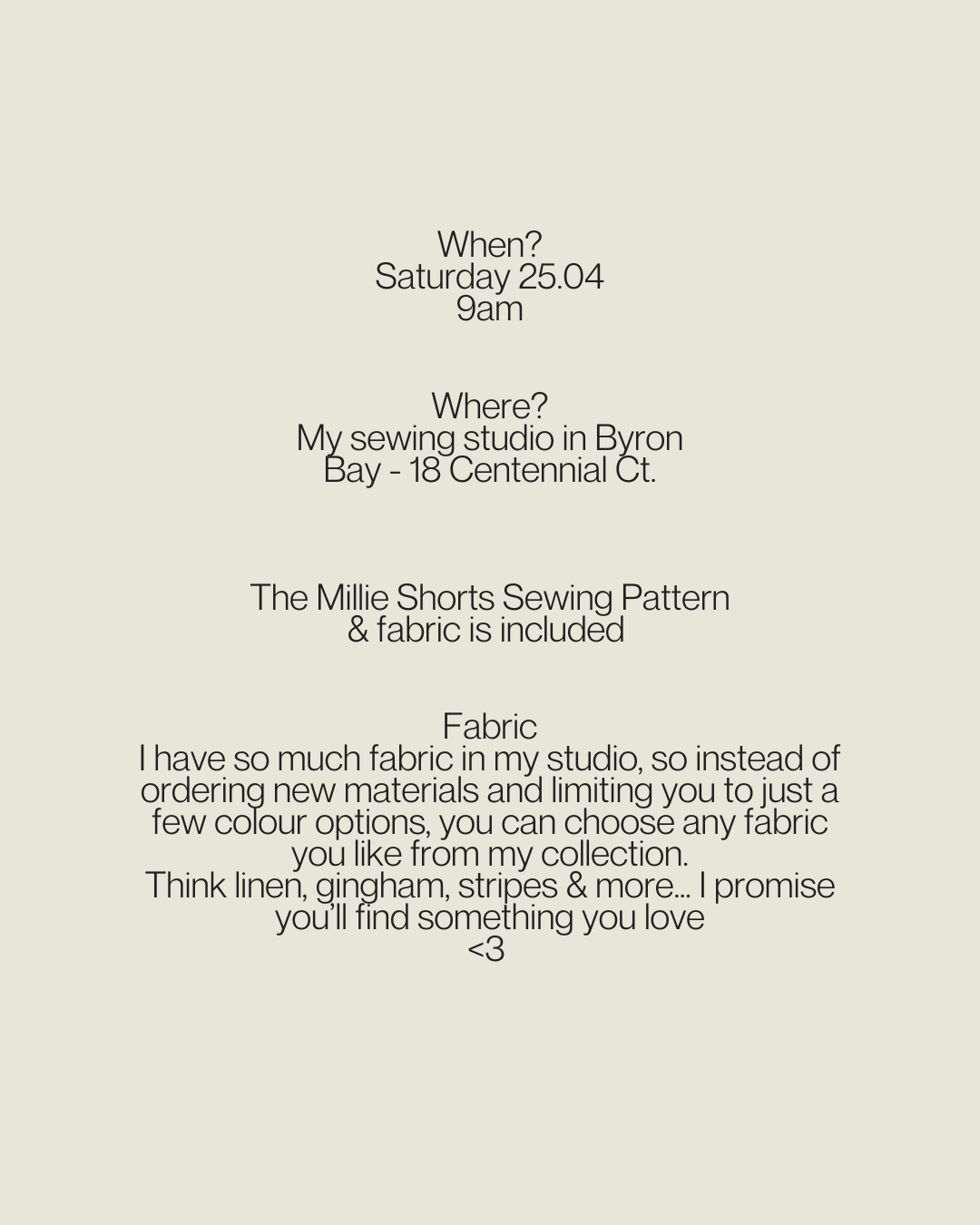 Group Sewing Class - April