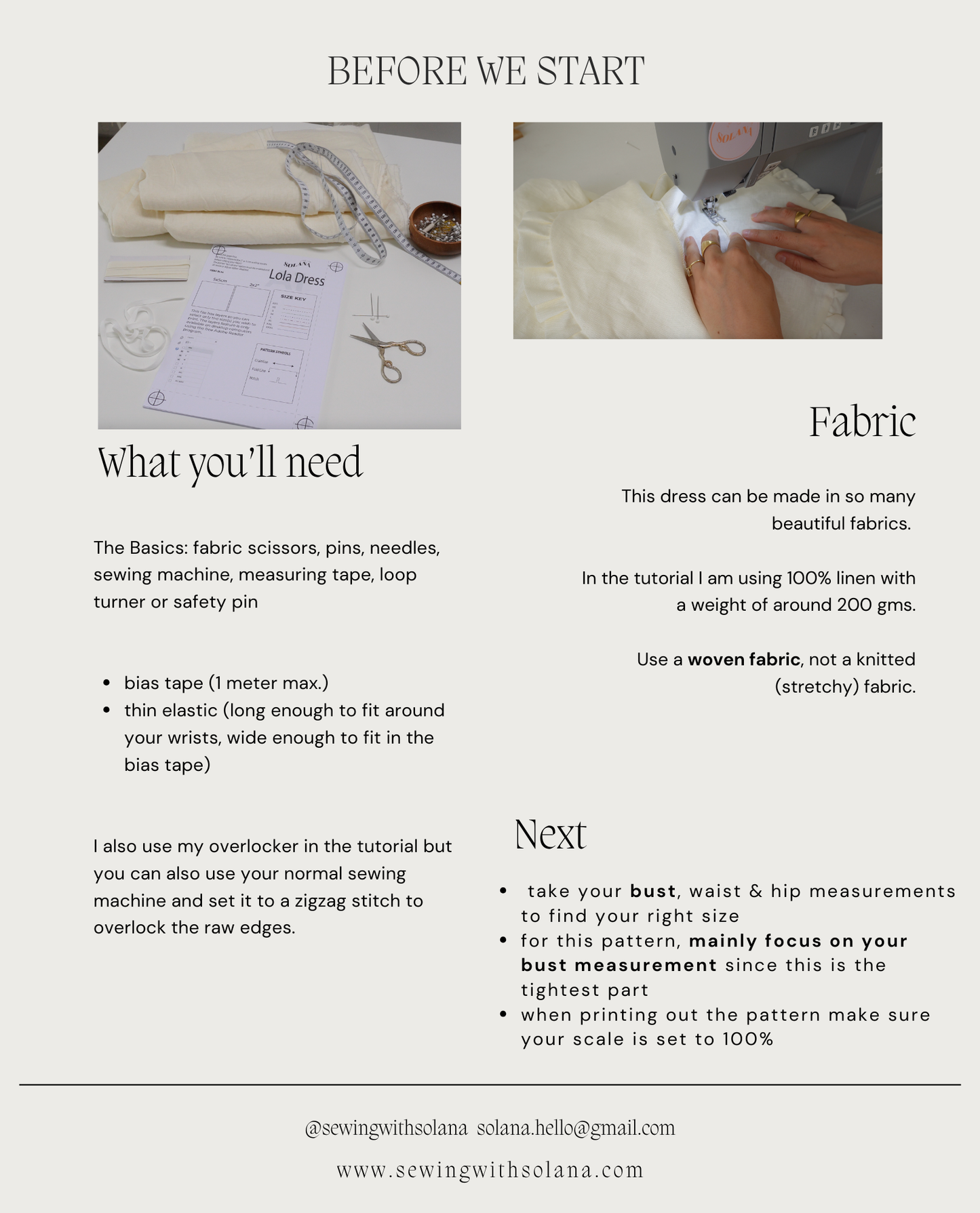 Lola Dress - Digital Sewing Pattern