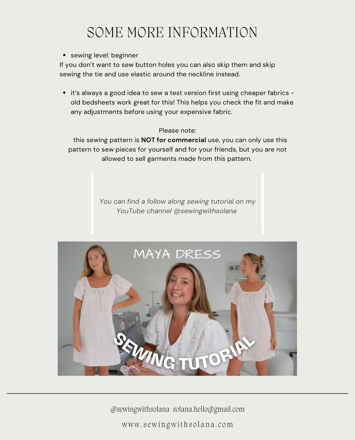 Maya Dress - Digital Sewing Pattern