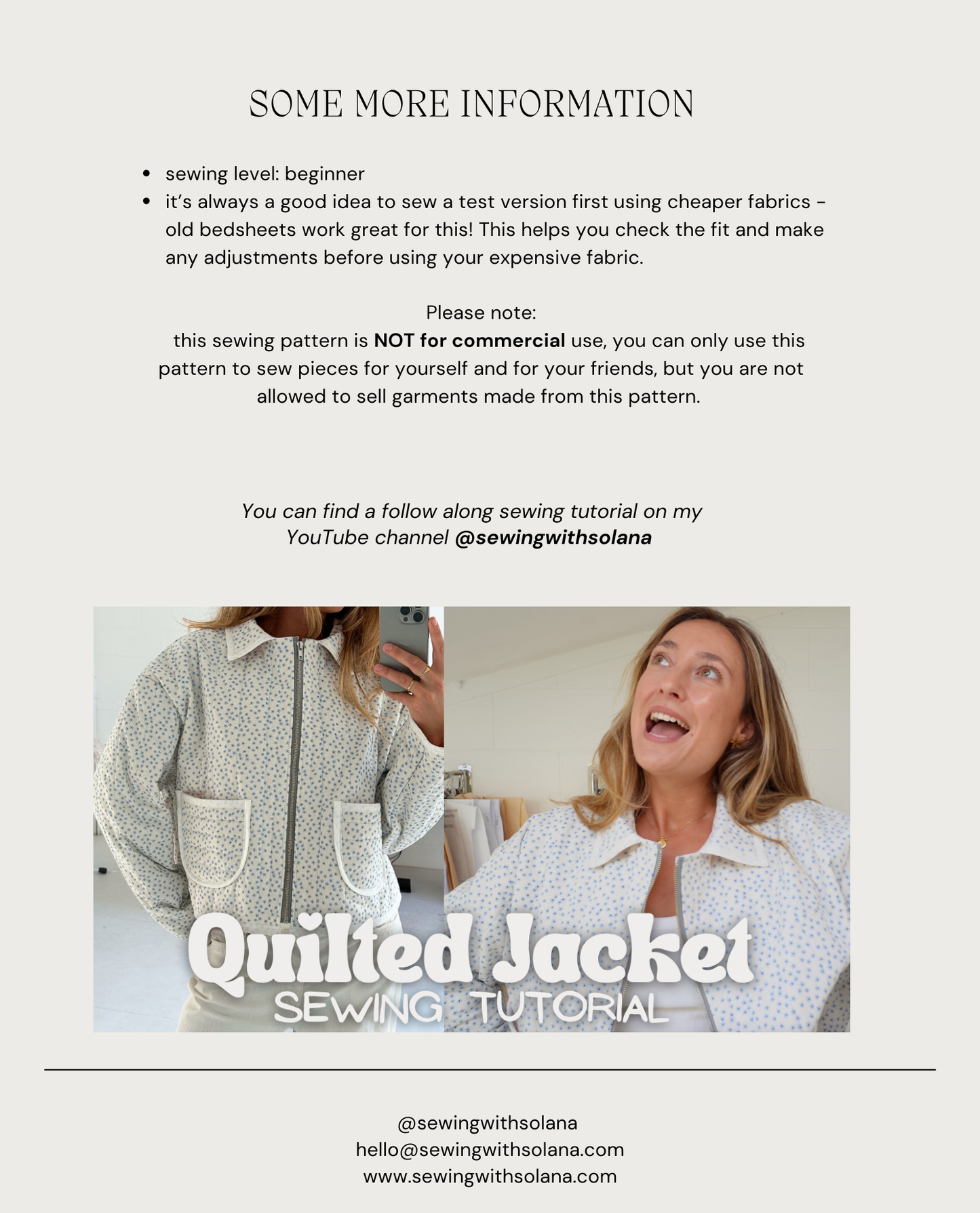 Paloma Jacket - Digital Sewing Pattern