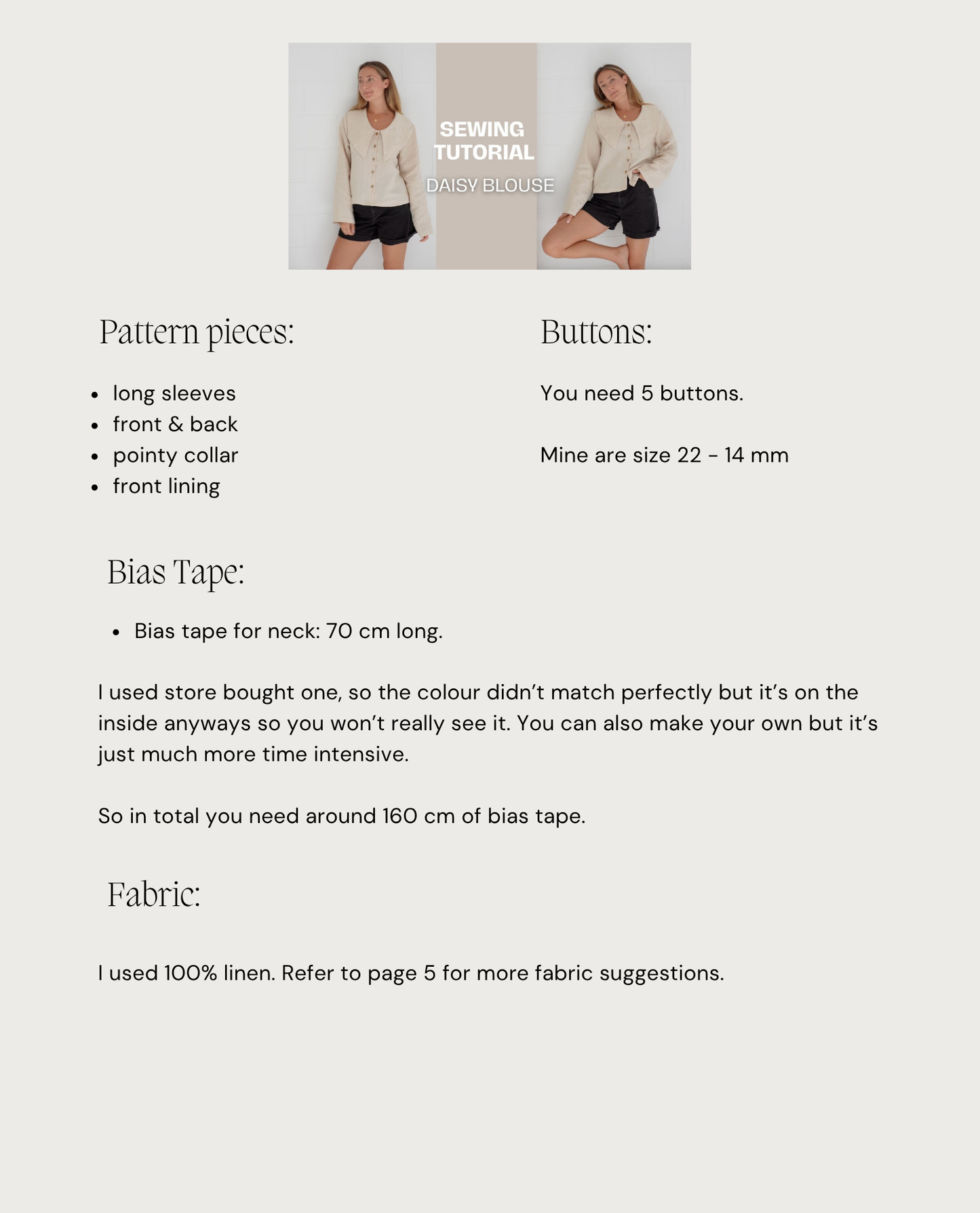 Daisy Blouse - Digital Sewing Pattern